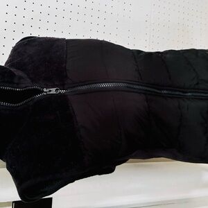 Fila Black Quilted Puffer Vest with Plush Yoke